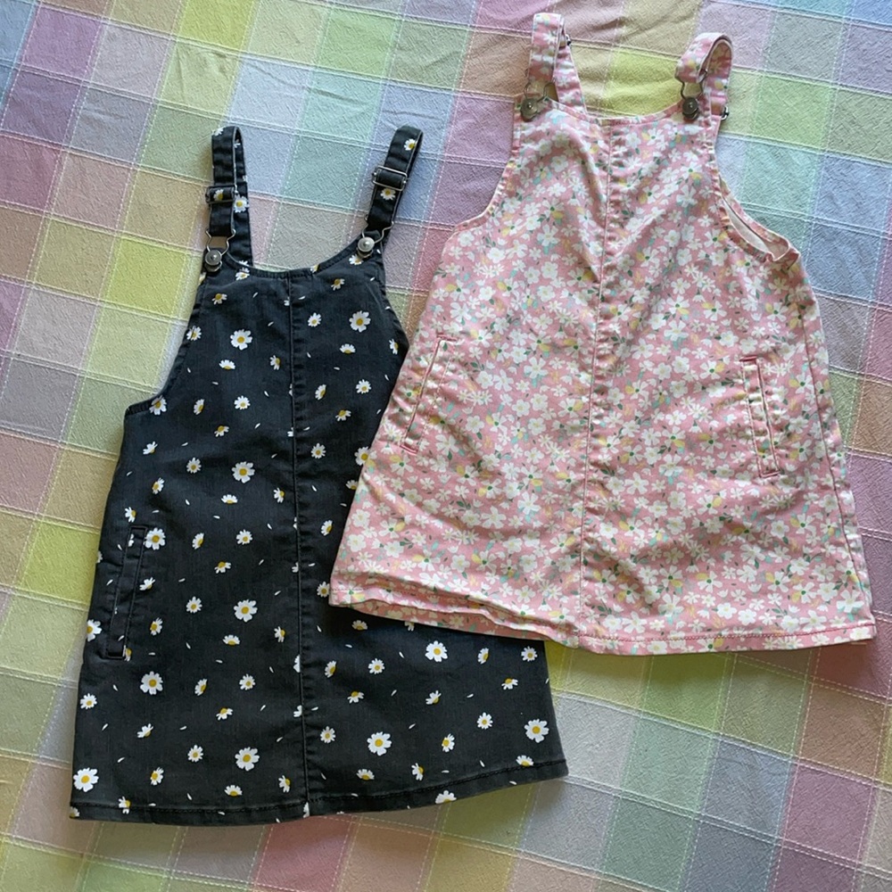 TWO Wonder Nation Girls Overall Dresses
